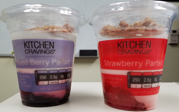 Allergen Alert: Kitchen Cravings Strawberry and Mixed Berry Parfaits with trace peanuts